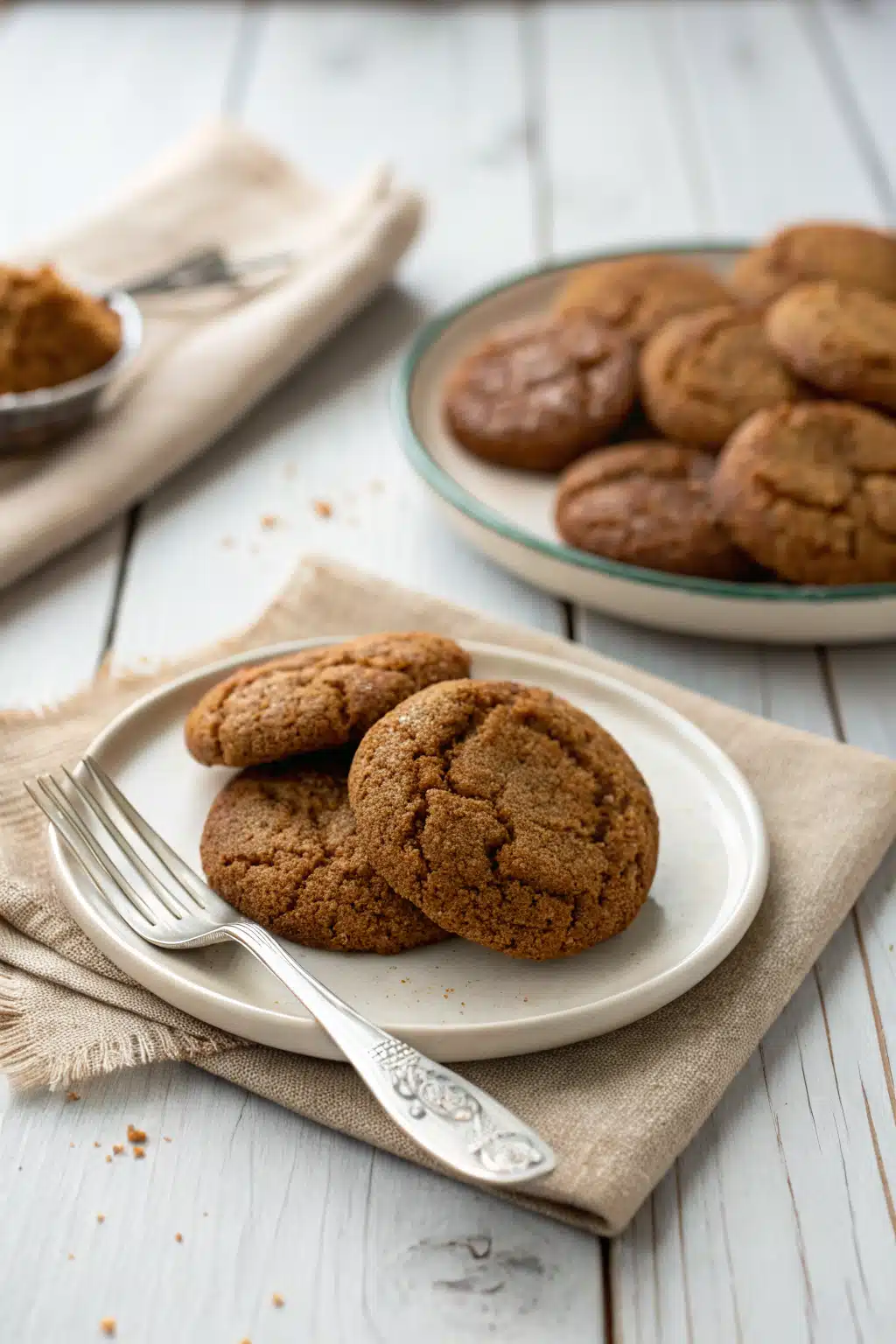 Chewy Gingerdoodle Cookies ingredients organized and measured on kitchen counter