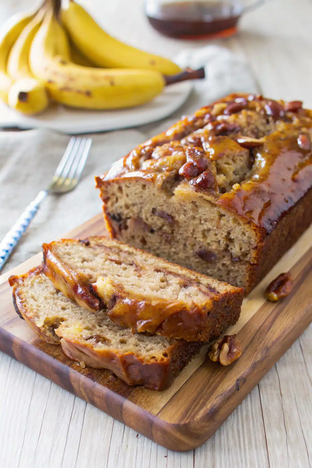 Greek Yogurt Banana Bread ingredients organized and measured on kitchen counter