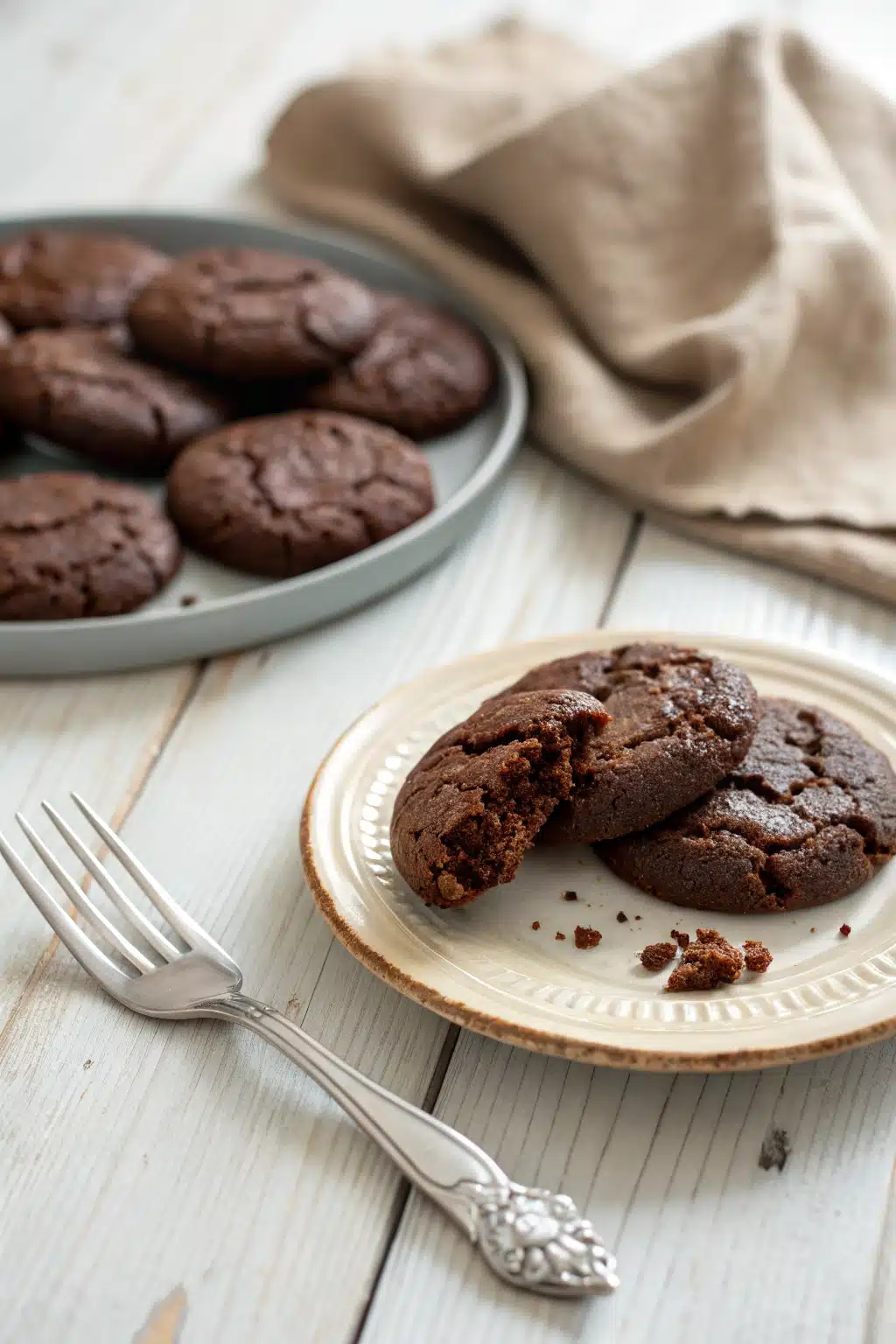 Gluten Free Fudge Cookies ingredients organized and measured on kitchen counter