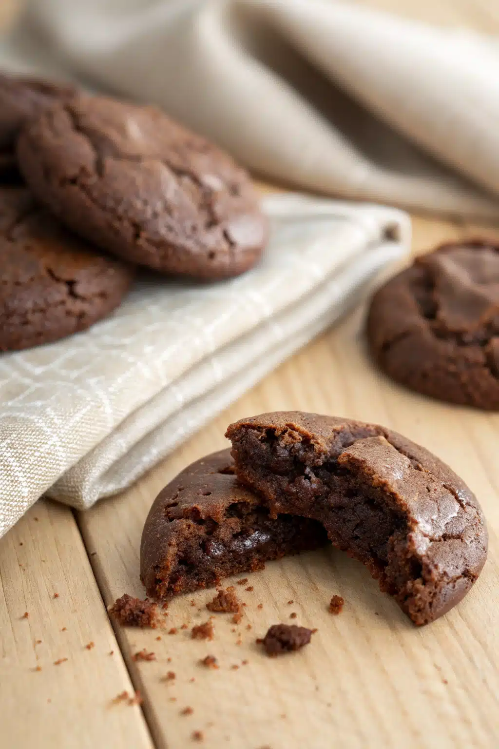 Gluten Free Fudge Cookies slice on plate showing perfect texture and swirl pattern