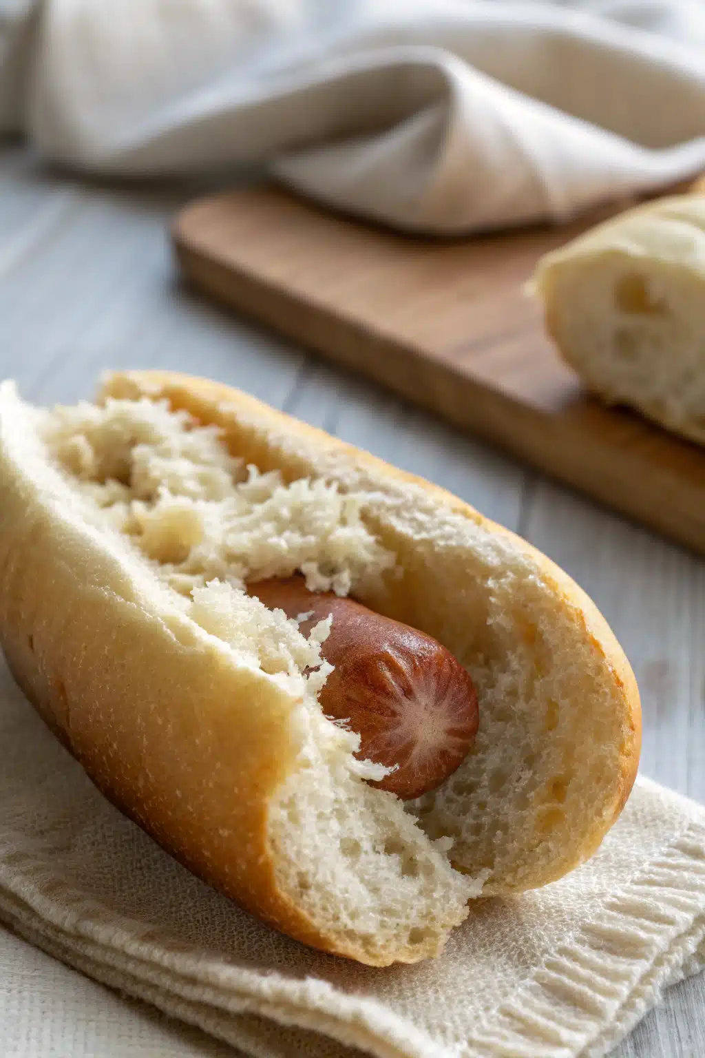 Gluten Free Hot Dog Buns slice on plate showing perfect texture and swirl pattern
