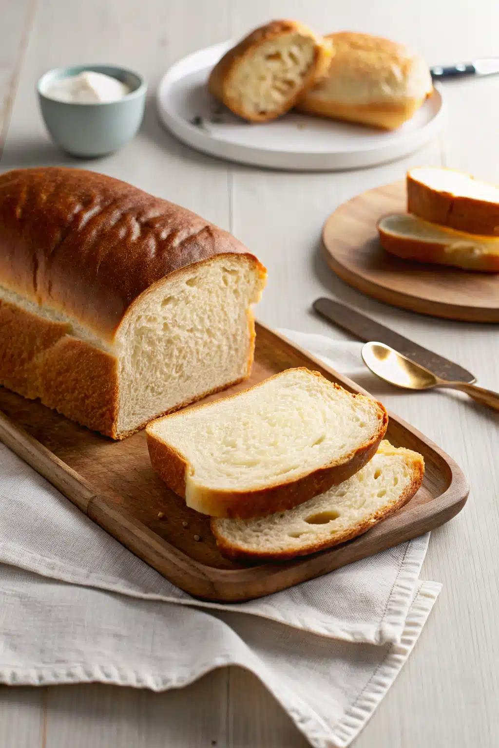 Homemade Sandwich Bread ingredients organized and measured on kitchen counter