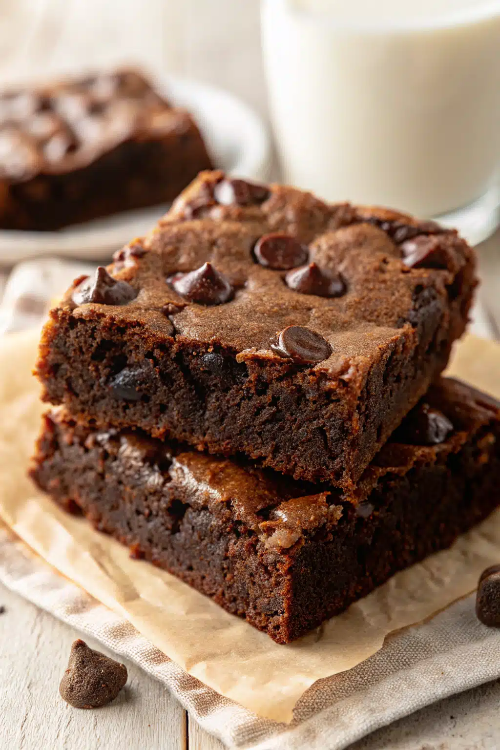 Homemade Brownie Recipe slice on plate showing perfect texture and swirl pattern