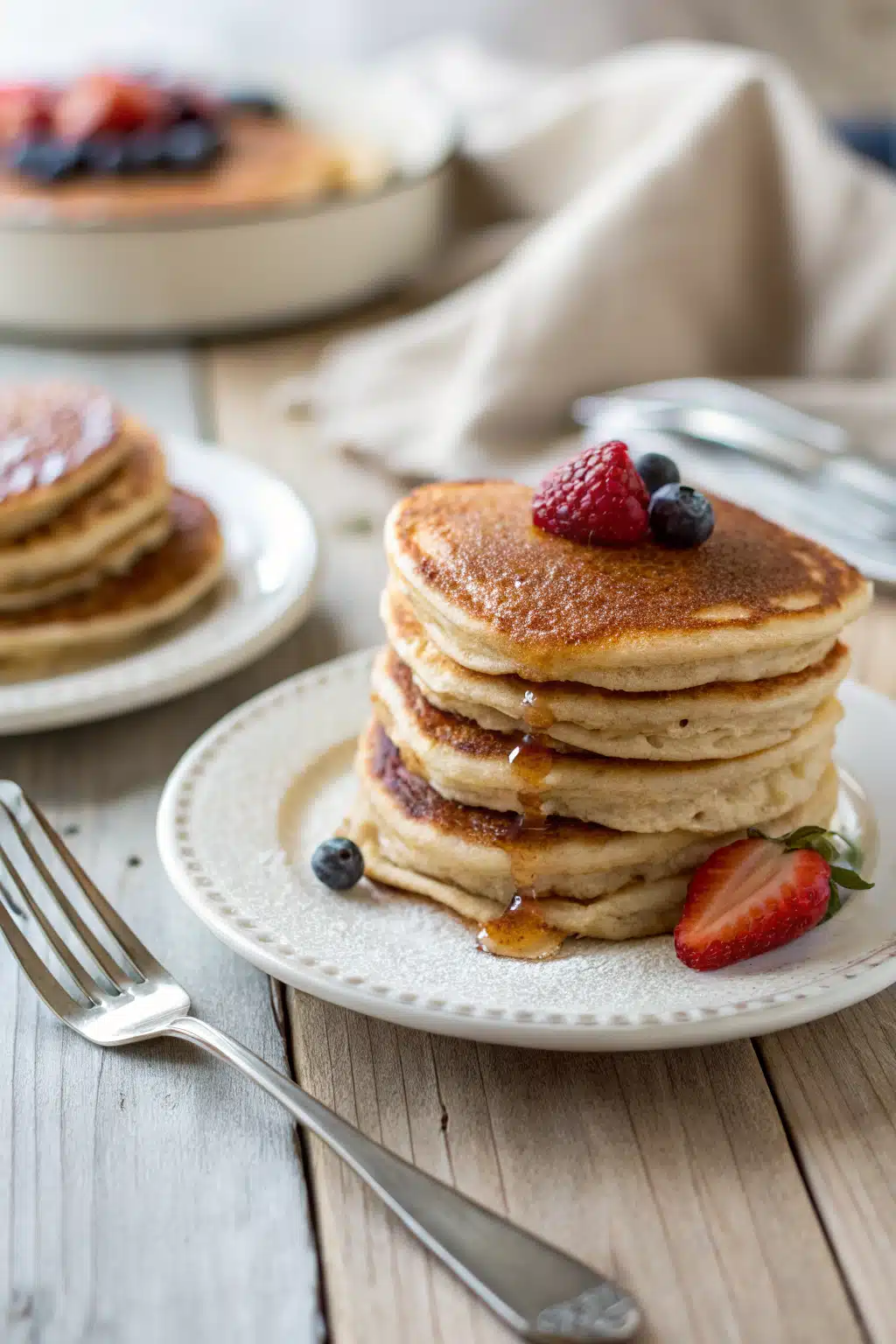 dairy free pancakes ingredients organized and measured on kitchen counter