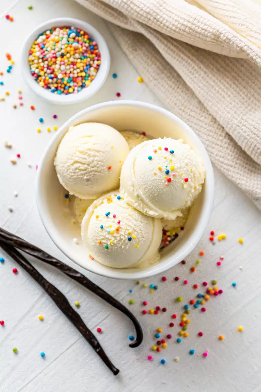 protein ice cream recipes beautifully presented from an overhead angle