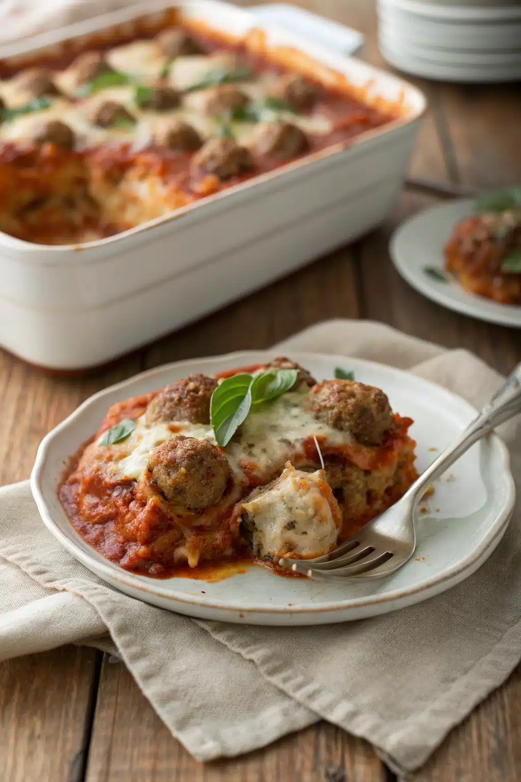 7 Layer Meatball Casserole ingredients organized and measured on kitchen counter