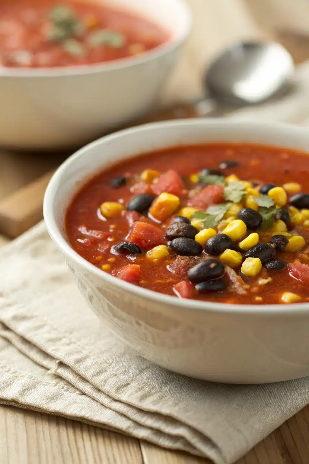 8 Can Taco Soup slice on plate showing perfect texture and swirl pattern