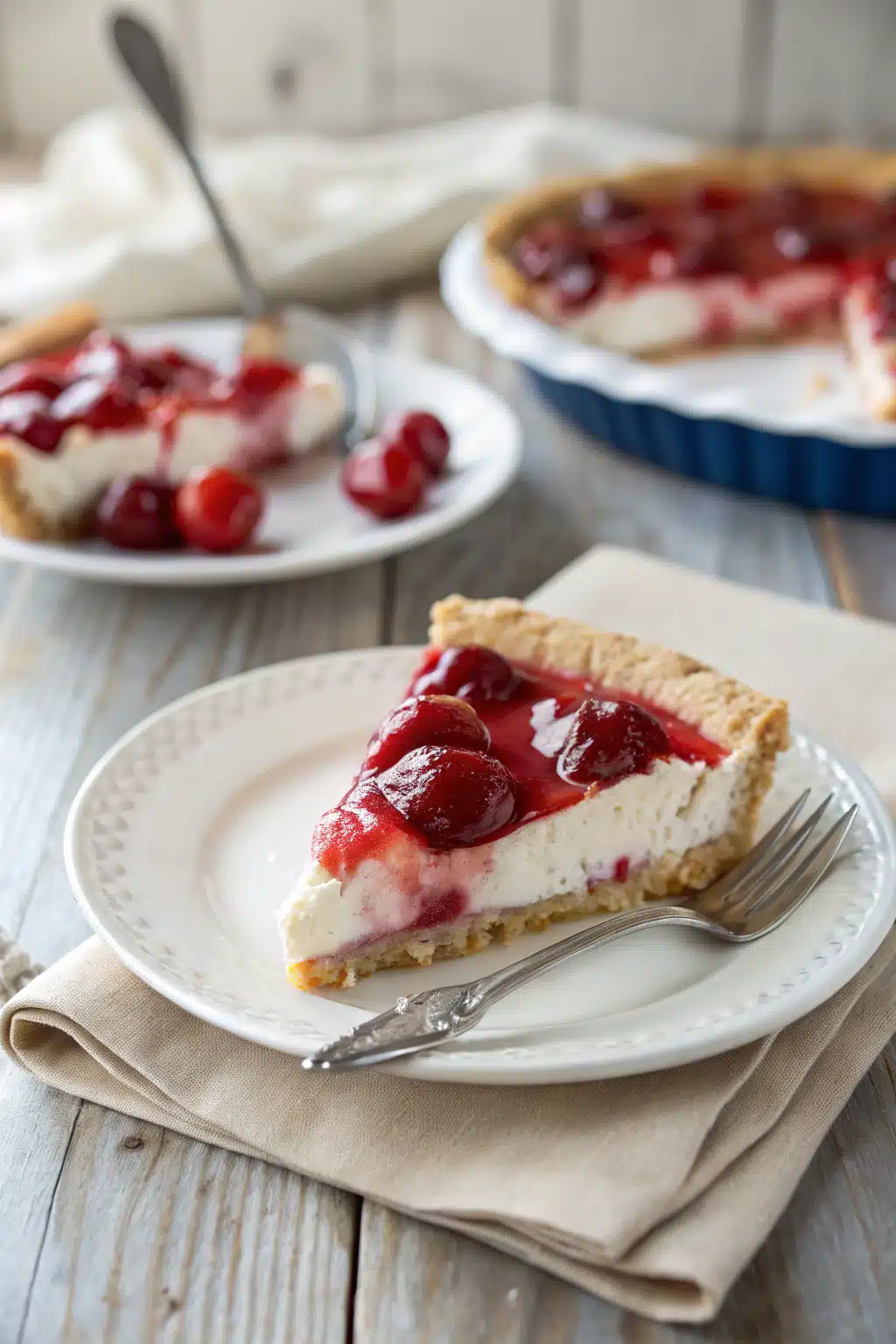 Cream Cheese Cherry Pie ingredients organized and measured on kitchen counter