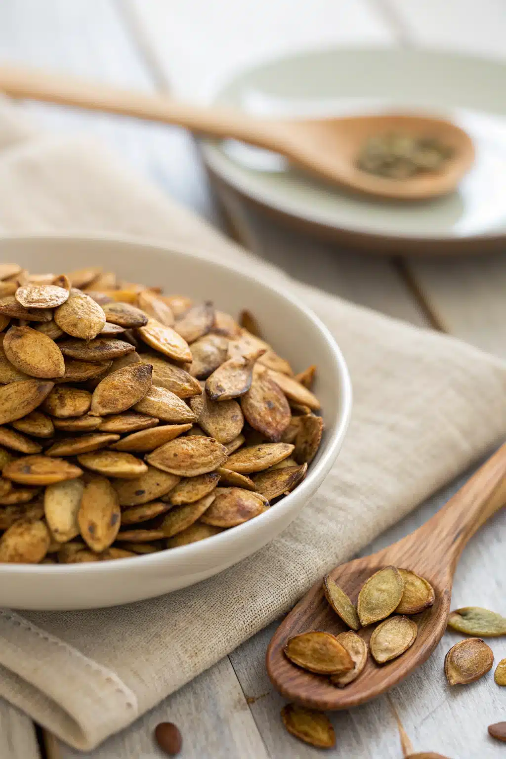 Roasted Pumpkin Seeds ingredients organized and measured on kitchen counter