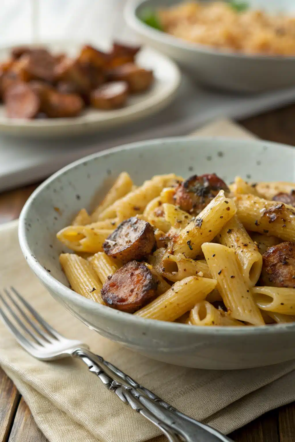 Cajun Pasta Recipe ingredients organized and measured on kitchen counter