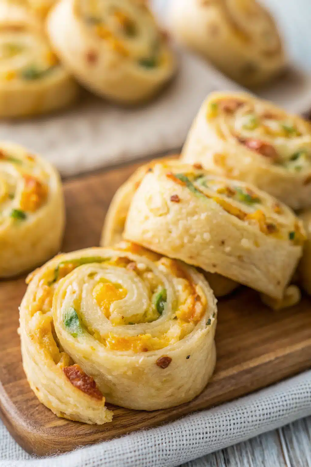 Jalapeno Popper Pinwheels slice on plate showing perfect texture and swirl pattern