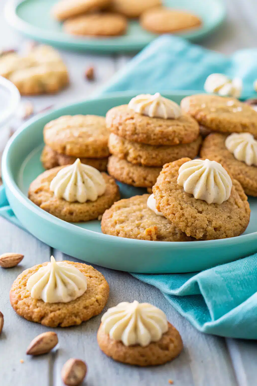Keto Pumpkin Cookies beautifully presented from an overhead angle