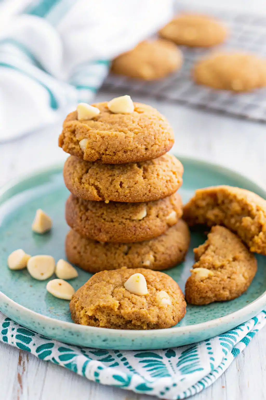 Keto Pumpkin Cookies slice on plate showing perfect texture and swirl pattern