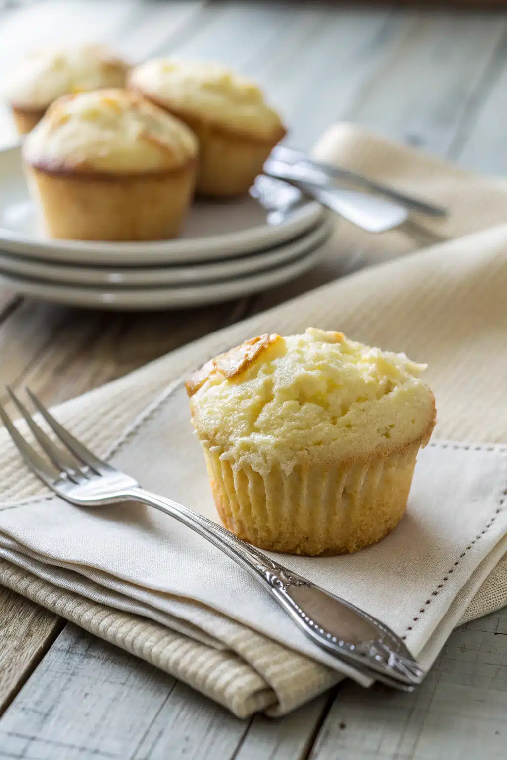 Lemon Cream Cheese Muffins ingredients organized and measured on kitchen counter