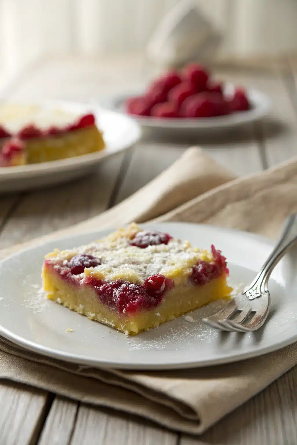 Lemon Raspberry Bars ingredients organized and measured on kitchen counter