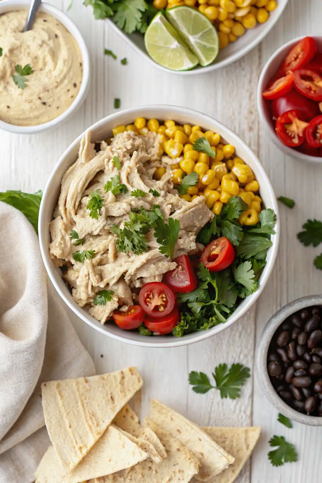 Southwest Chicken Salad beautifully presented from an overhead angle