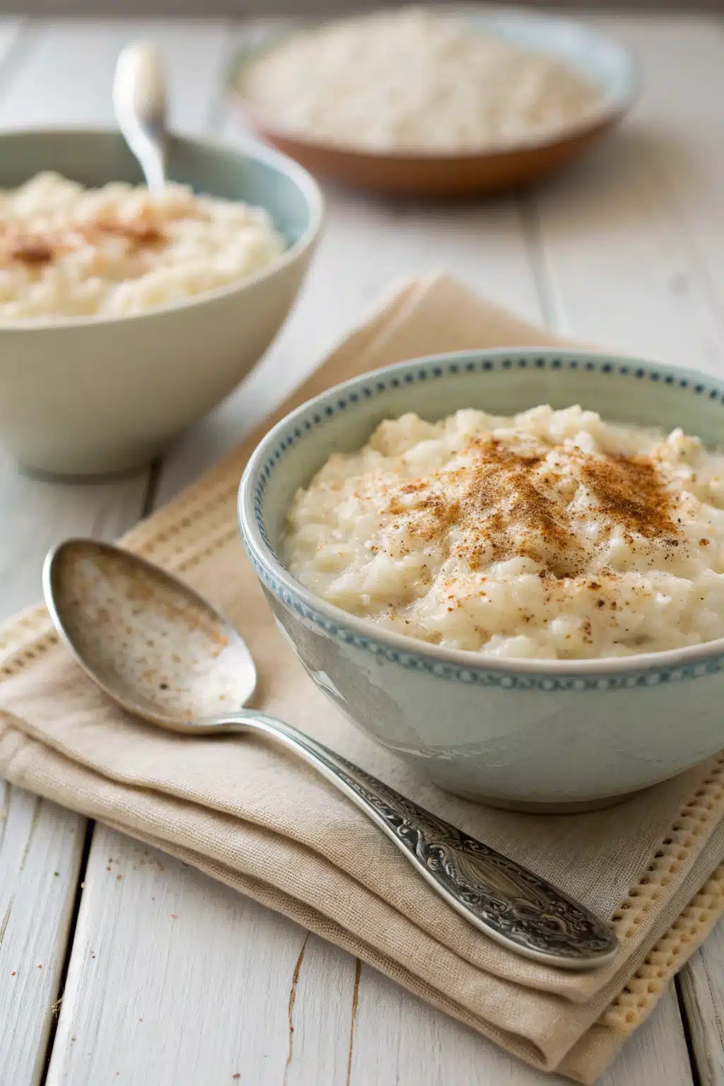 Creamy Arroz Con Leche ingredients organized and measured on kitchen counter