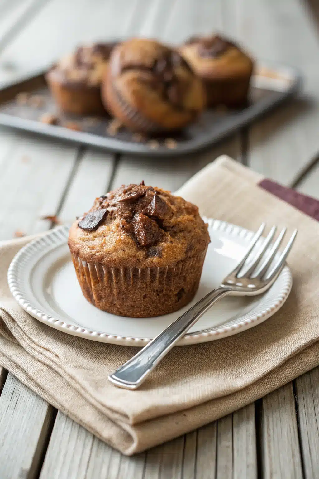 Nutella Banana Muffins ingredients organized and measured on kitchen counter