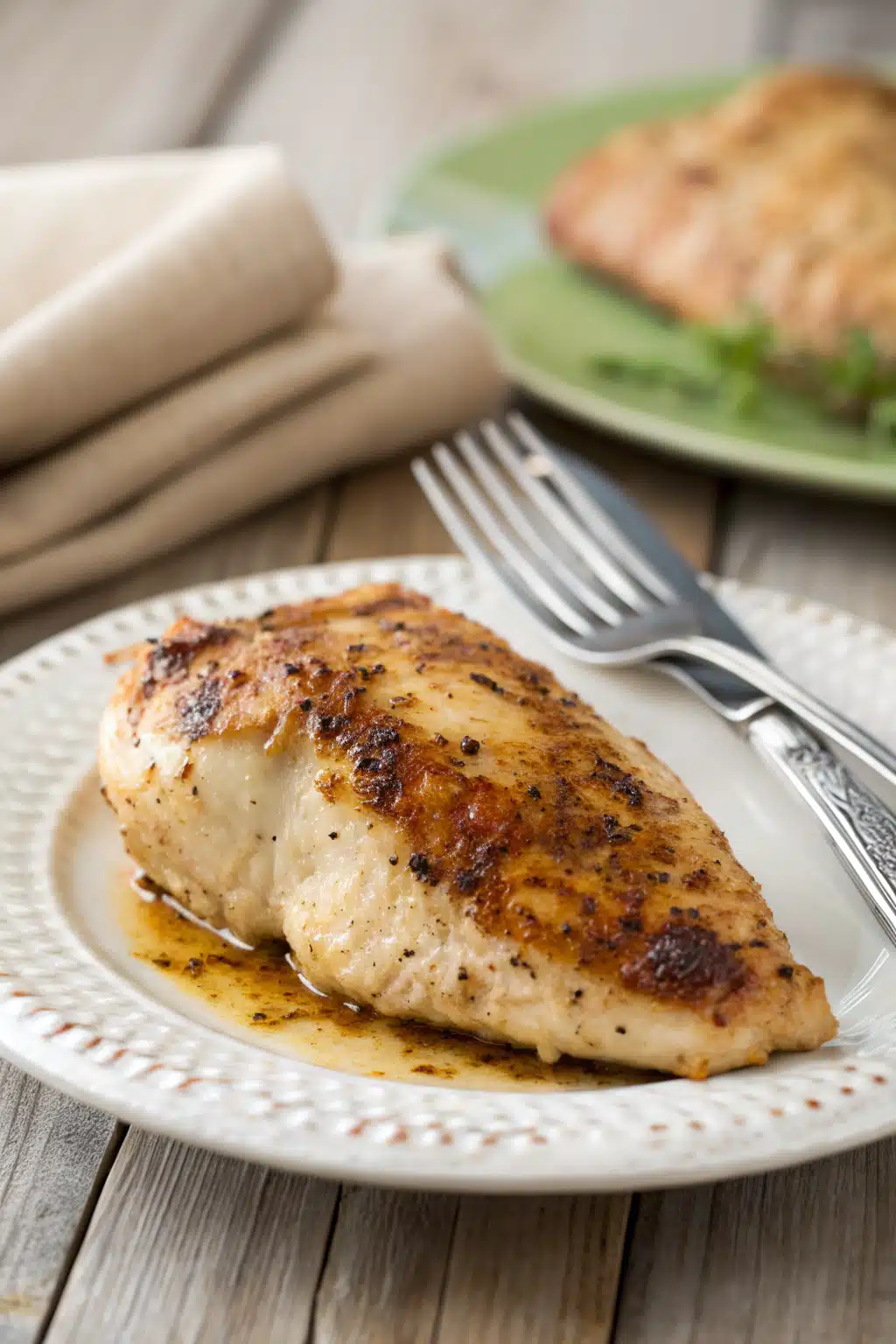 Easy Baked Chicken ingredients organized and measured on kitchen counter