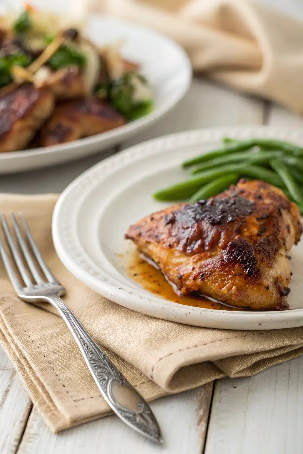 Baked Marinated Chicken ingredients organized and measured on kitchen counter