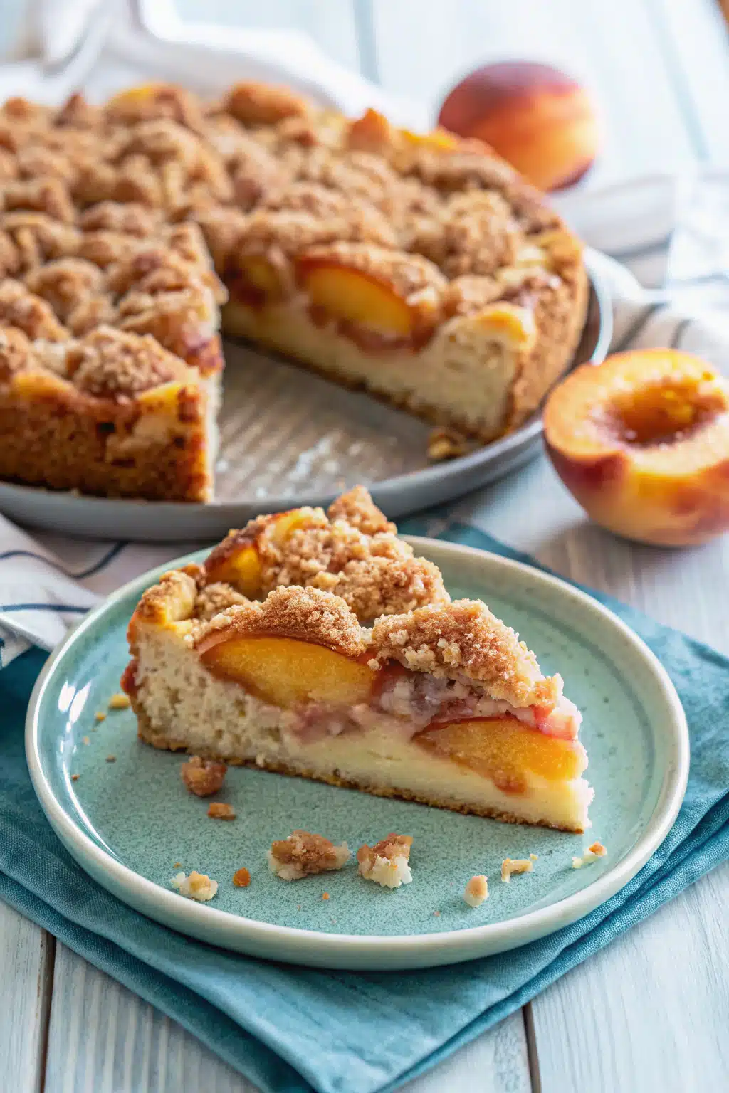 Peach Coffee Cake ingredients organized and measured on kitchen counter