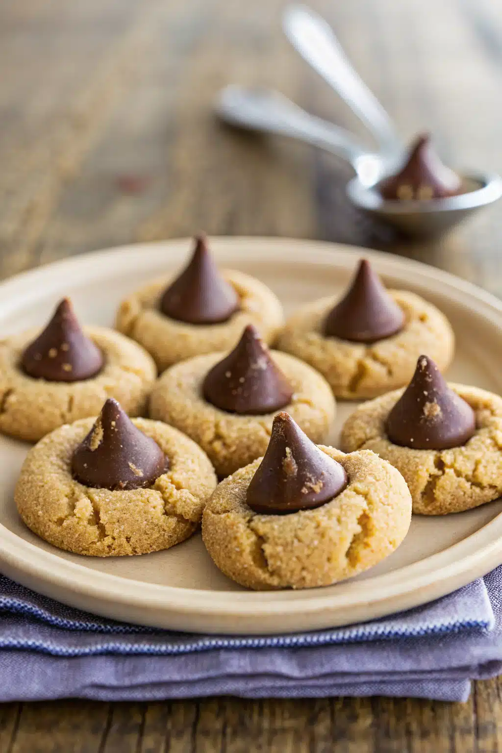 Peanut Butter Blossoms ingredients organized and measured on kitchen counter
