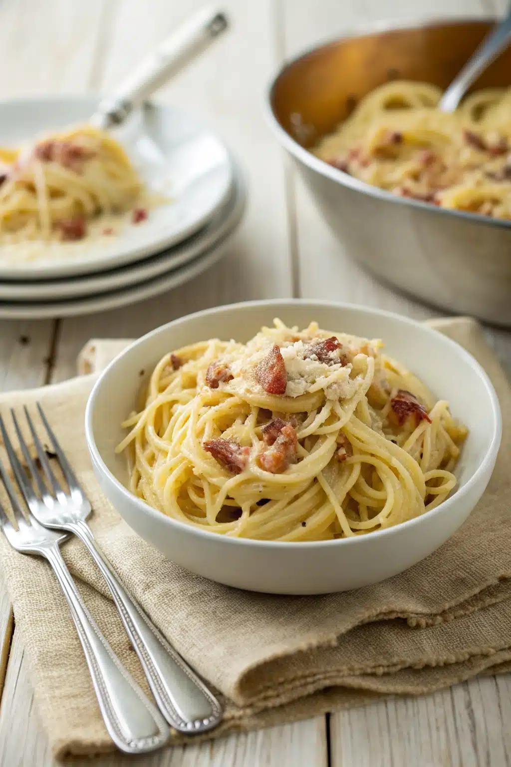 Best Pasta Recipes ingredients organized and measured on kitchen counter