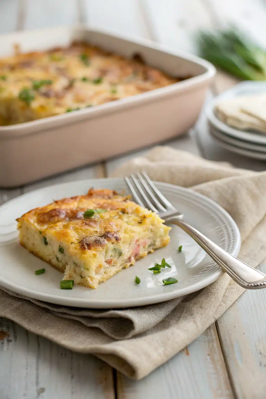 Potato Breakfast Casserole ingredients organized and measured on kitchen counter