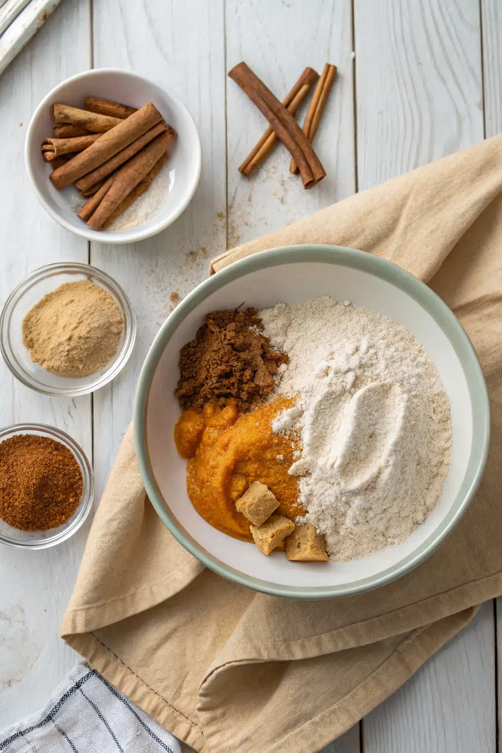 Pumpkin Spice Coffee Cake beautifully presented from an overhead angle