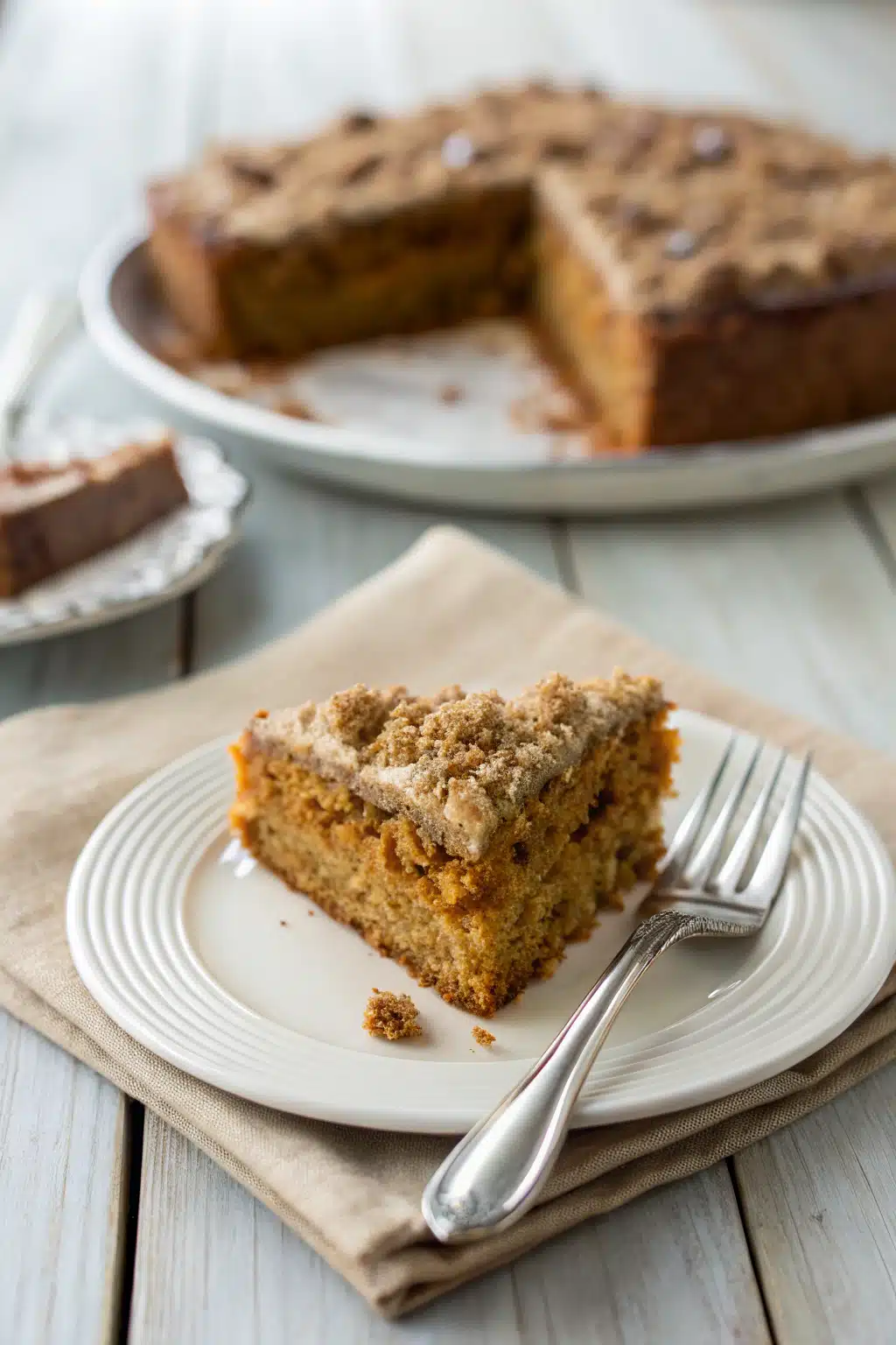 Pumpkin Spice Coffee Cake ingredients organized and measured on kitchen counter