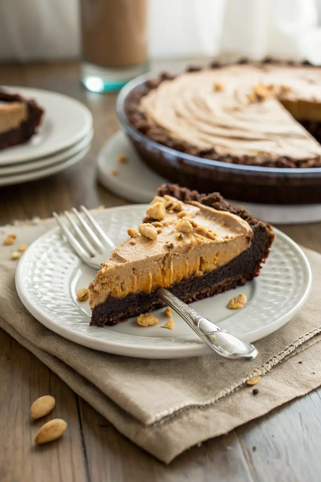 Reese's Peanut Butter Pie ingredients organized and measured on kitchen counter