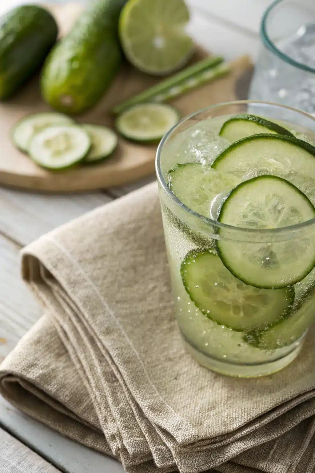 Cucumber Lime Drink slice on plate showing perfect texture and swirl pattern