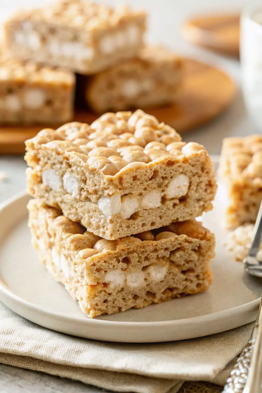 Rice Krispie Treats ingredients organized and measured on kitchen counter