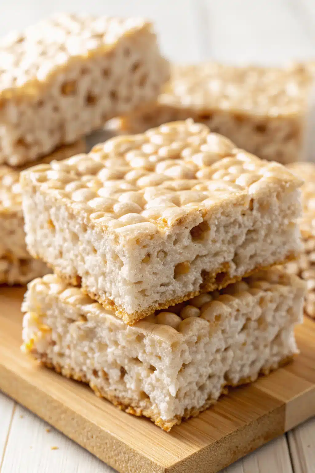 Rice Krispie Treats slice on plate showing perfect texture and swirl pattern