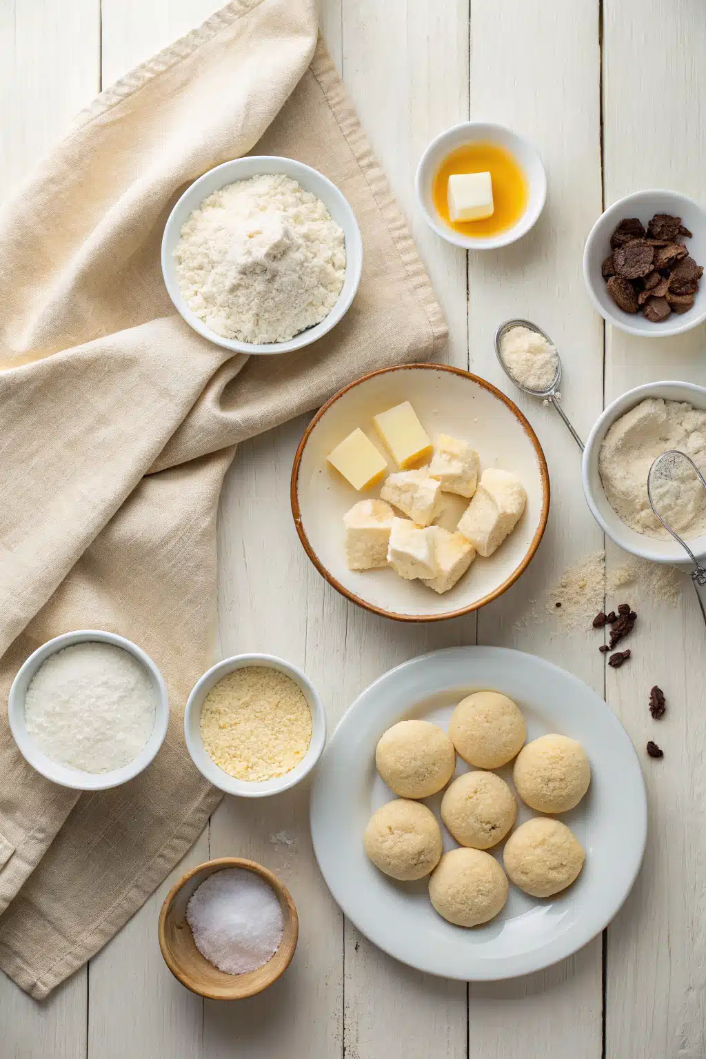 Easy Rolled Sugar Cookies beautifully presented from an overhead angle