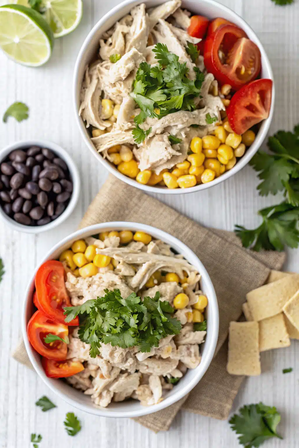 Southwest Chicken Salad beautifully presented from an overhead angle