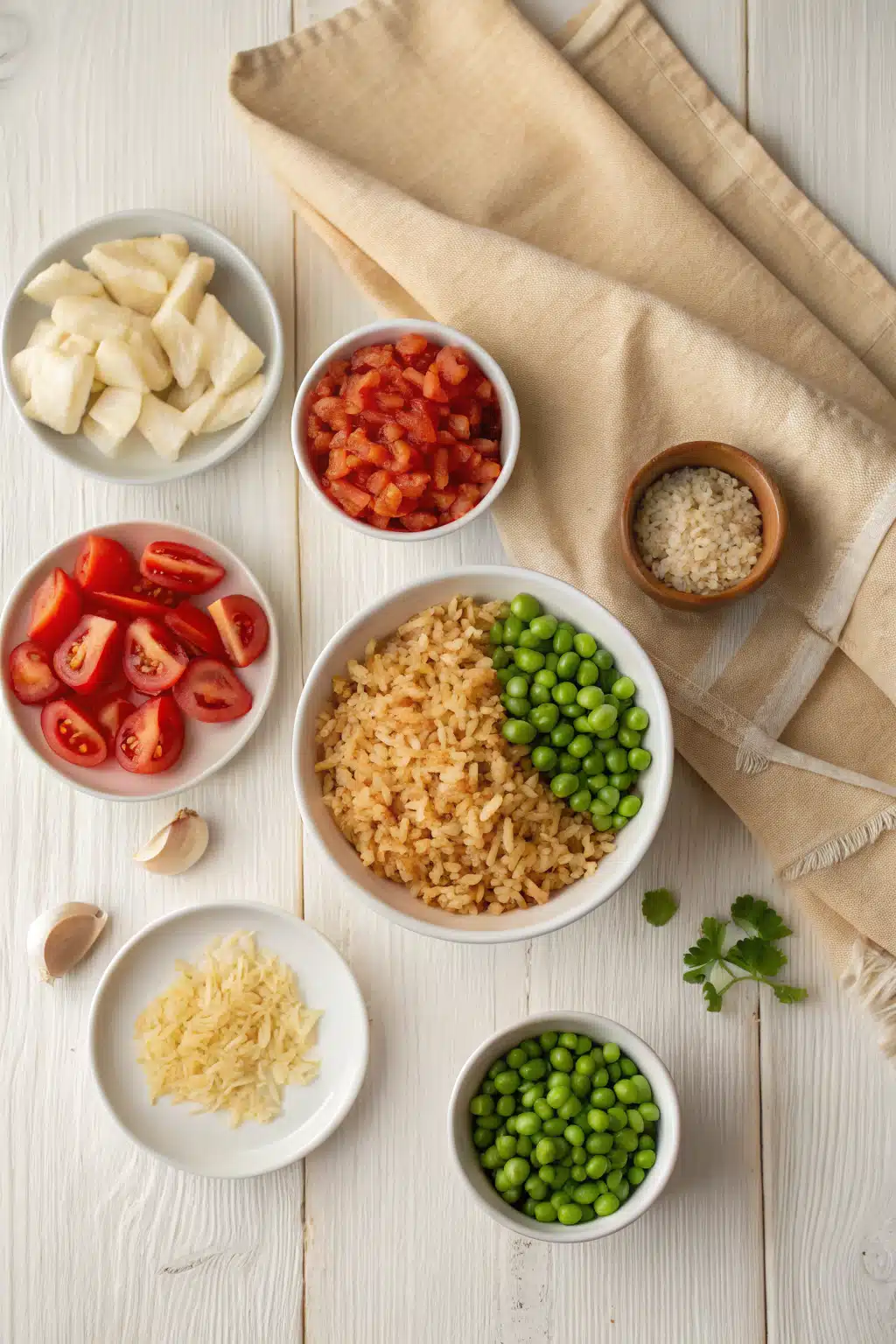 Best Spanish Rice beautifully presented from an overhead angle