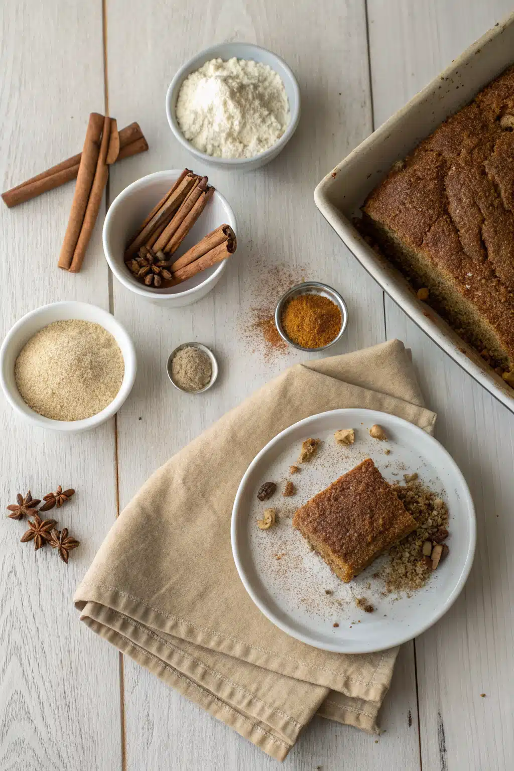 Best Spice Cake Recipe beautifully presented from an overhead angle