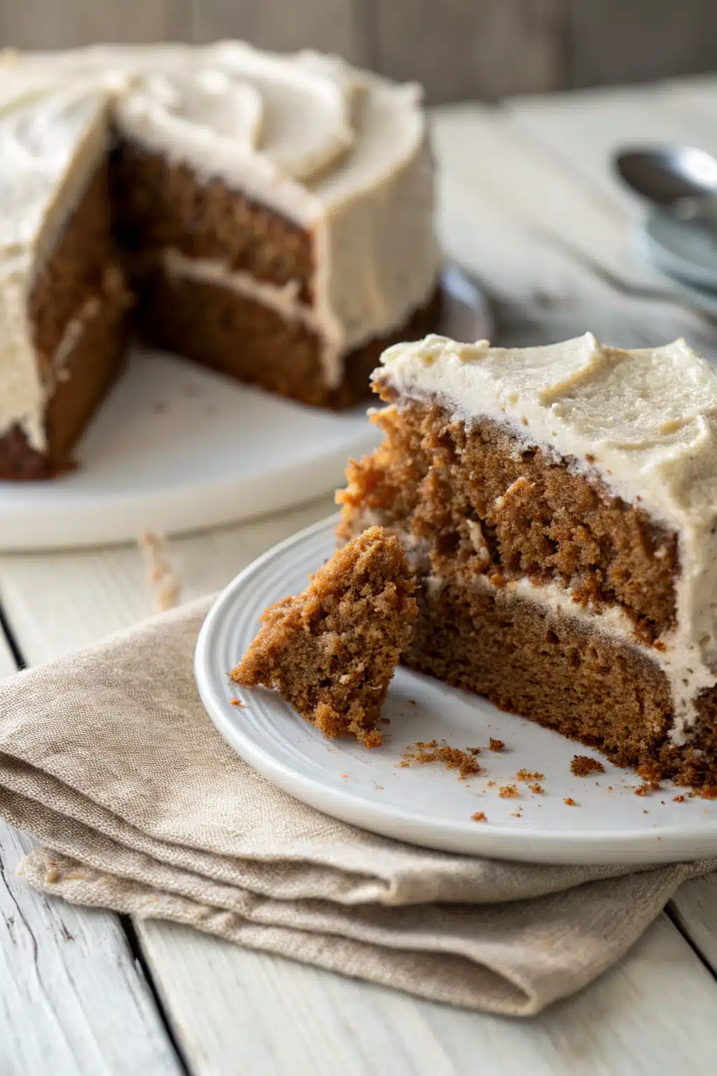 Best Spice Cake Recipe slice on plate showing perfect texture and swirl pattern