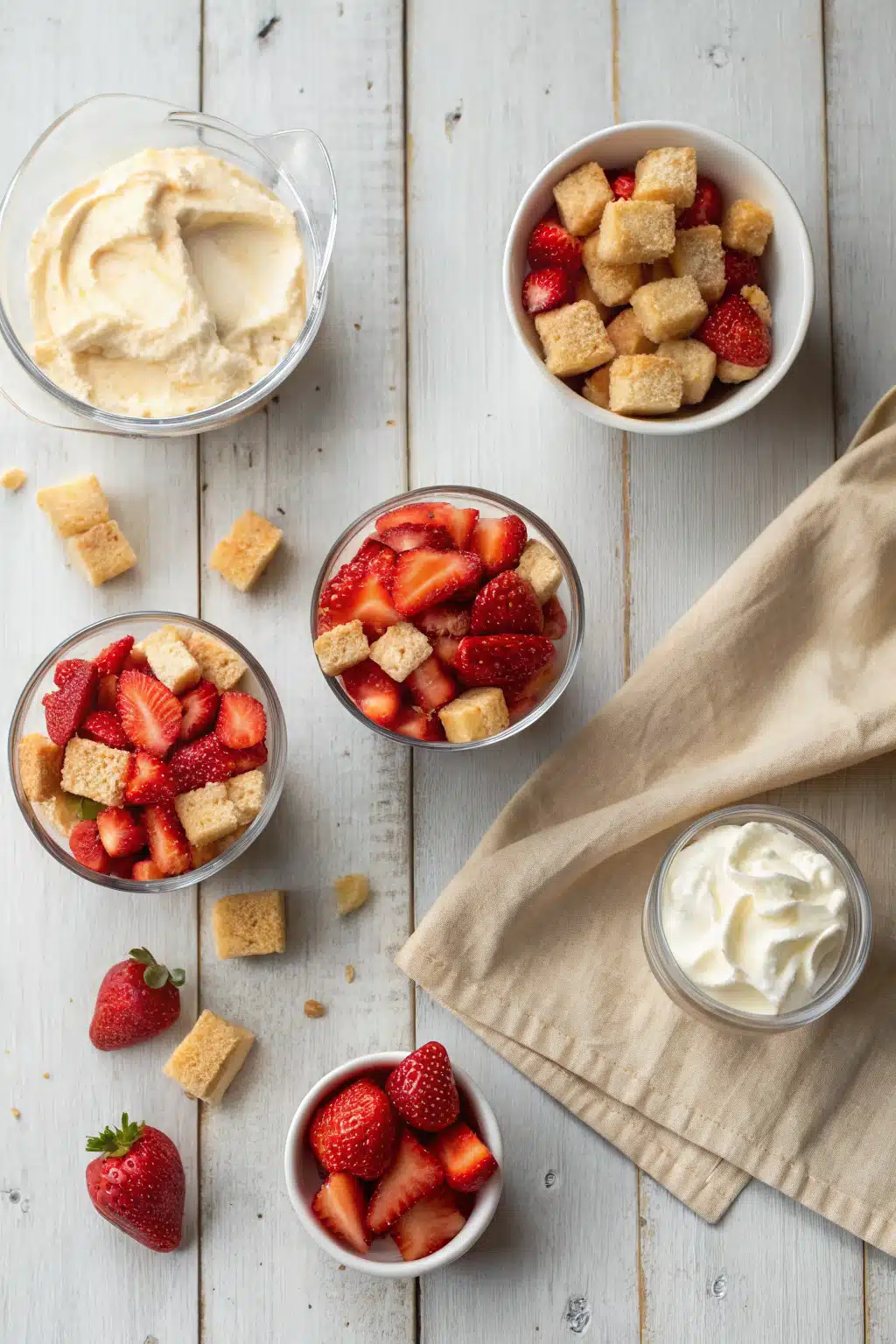 Easy Trifle Recipe beautifully presented from an overhead angle