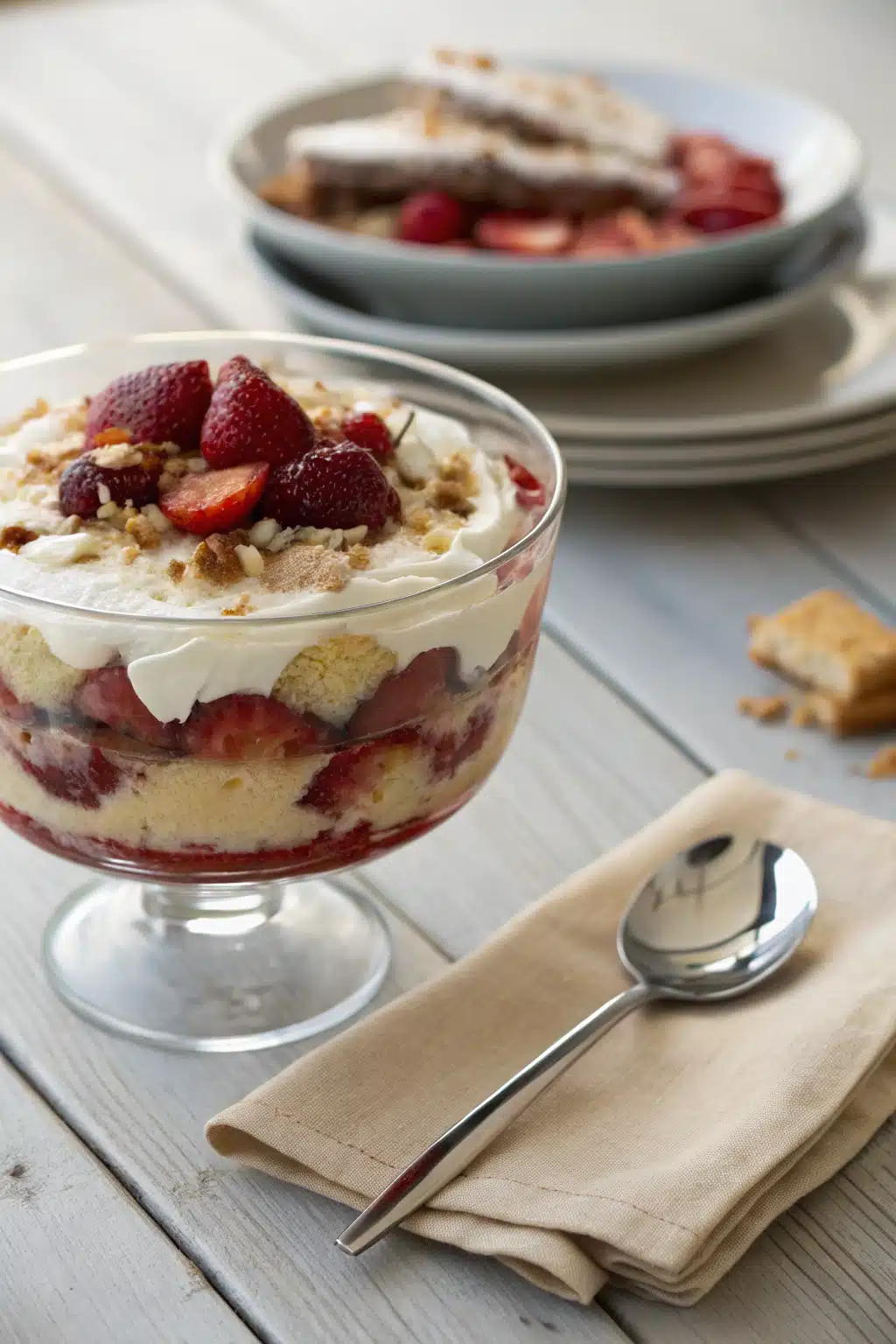 Easy Trifle Recipe ingredients organized and measured on kitchen counter