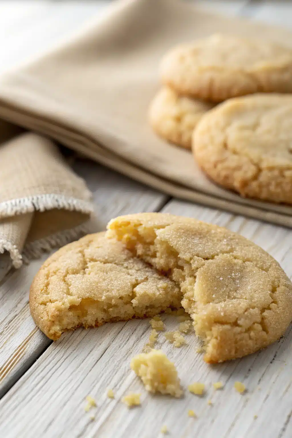 Chewy Sugar Cookies slice on plate showing perfect texture and swirl pattern
