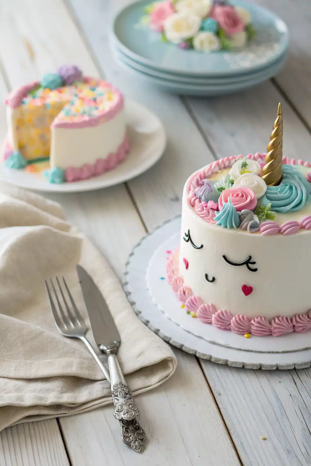 Best Unicorn Cake Recipe ingredients organized and measured on kitchen counter