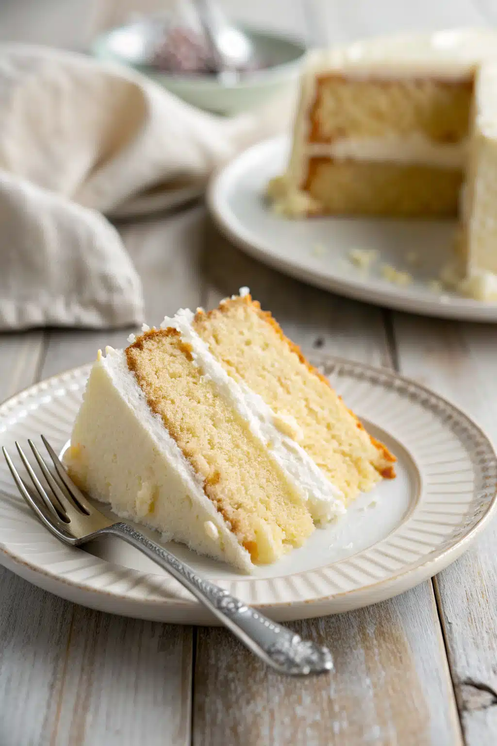 Best Vanilla Cake Recipe ingredients organized and measured on kitchen counter