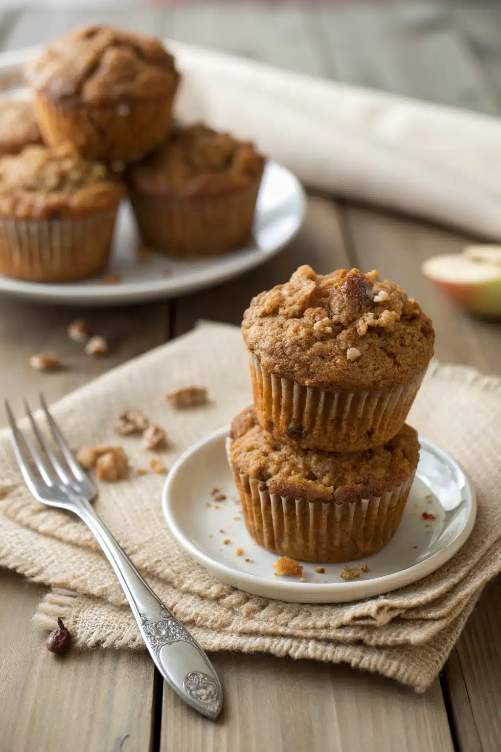 Apple Spice Muffins ingredients organized and measured on kitchen counter