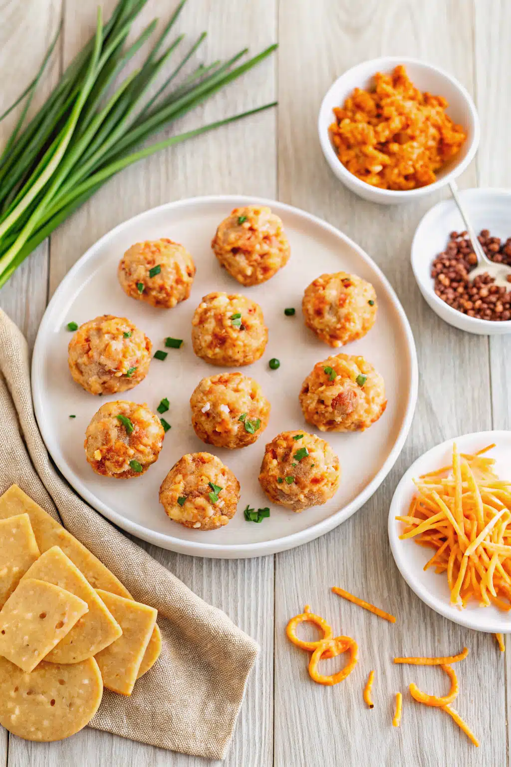Game Day Appetizers beautifully presented from an overhead angle