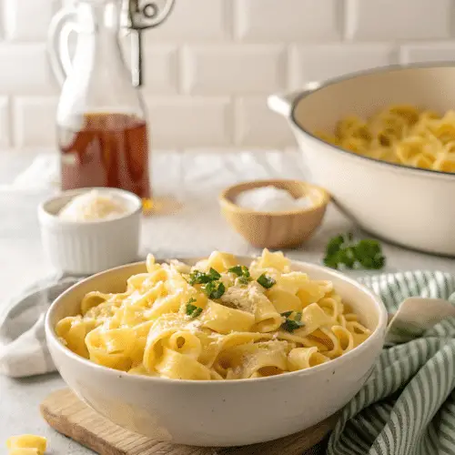 Cheesy Garlic Butter Noodles in 20 Minutes finished dish