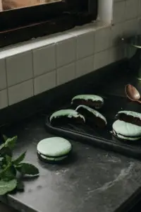 chocolate mint cookies finished dish