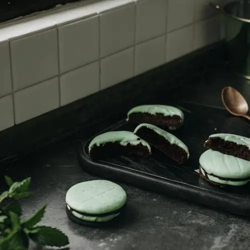 chocolate mint cookies finished dish