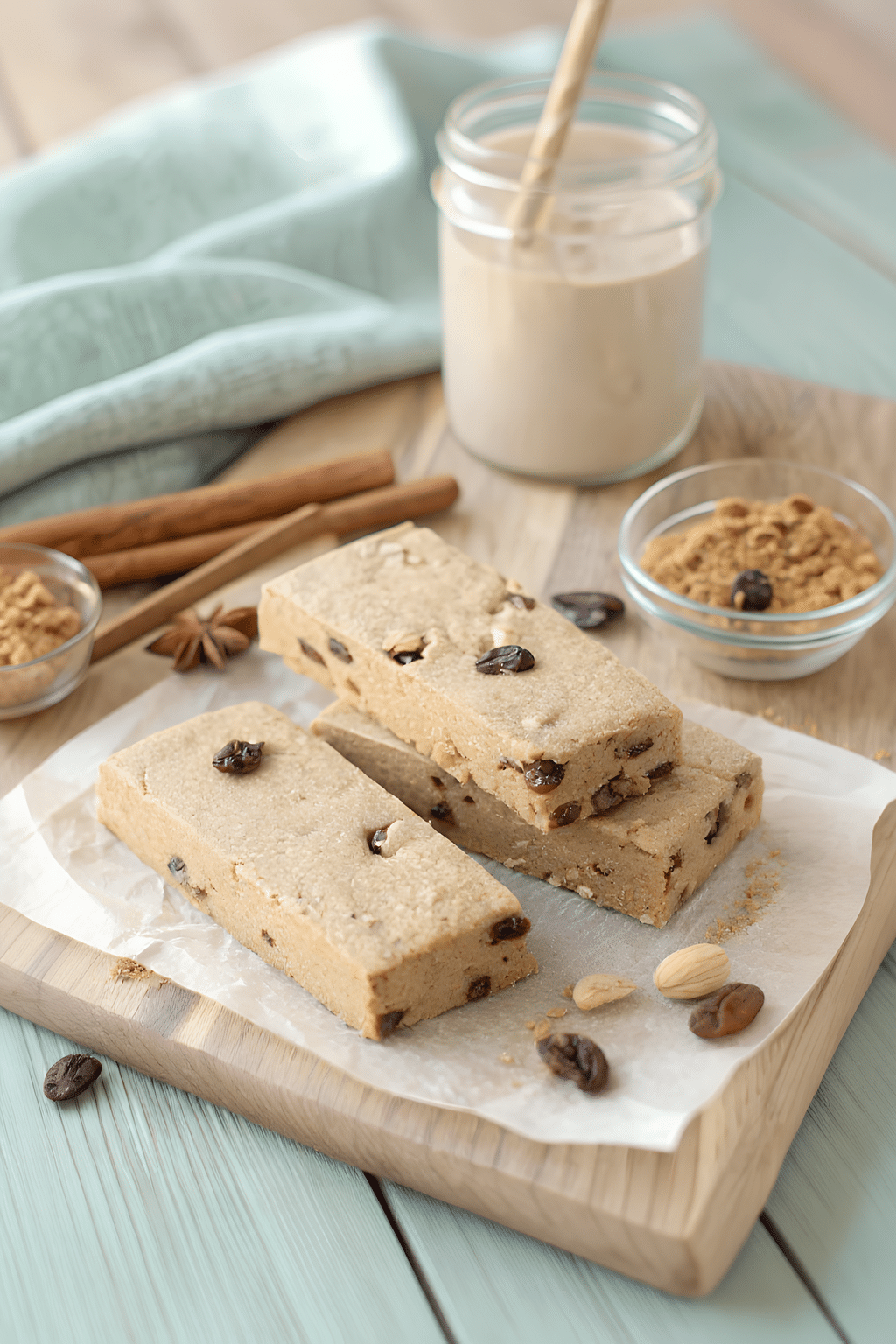 Cinnamon Raisin Protein Bars with Peanut Butter finished dish